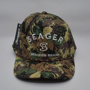 Seager Western Brand Camo Rope Adjustable Snapback Hat Cap Brown/Green NWT NEW